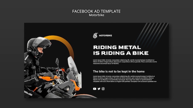 Free PSD realistic motorbike business facebook template