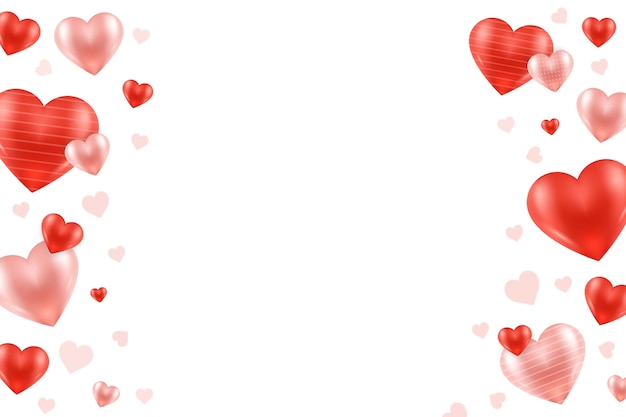 Free PSD realistic pink and red hearts background