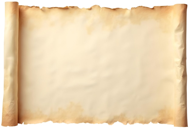 Free PSD realistic rolled parchment paper isolated