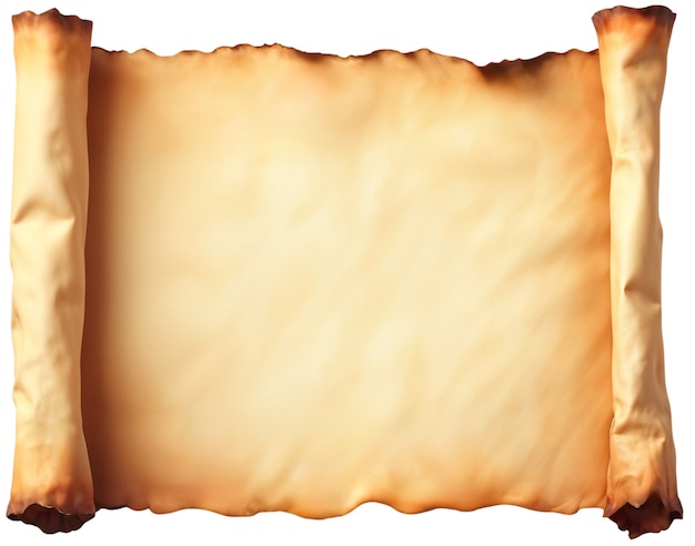 Realistic rolled parchment paper isolated