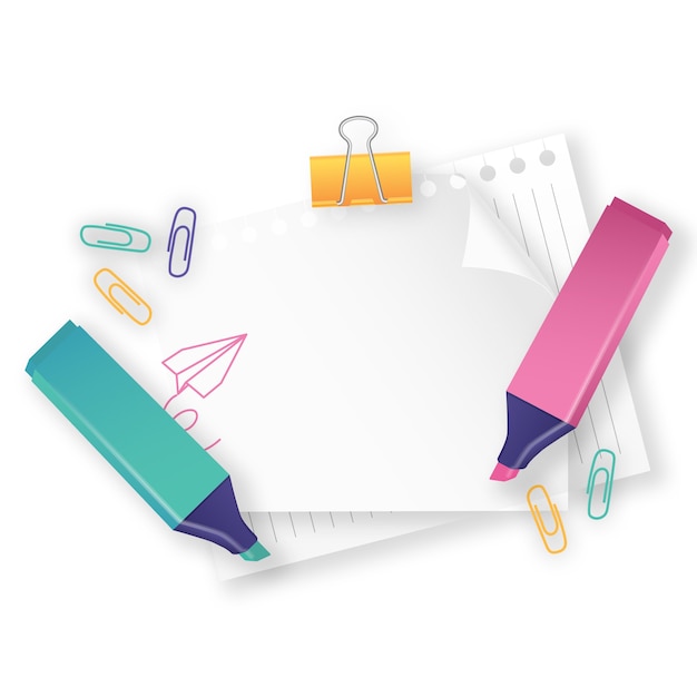 Free PSD realistic school supplies