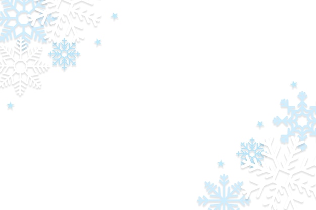 Free PSD realistic snowflakes border design