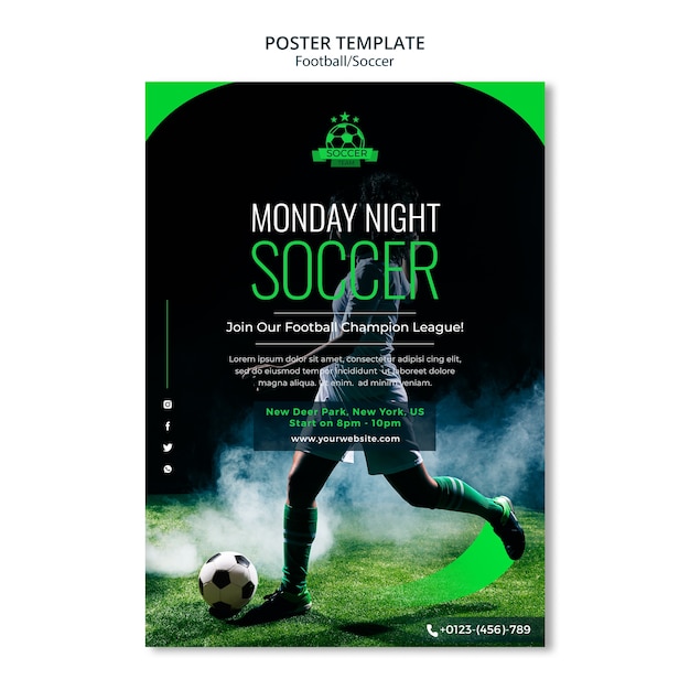 Free PSD realistic soccer template design