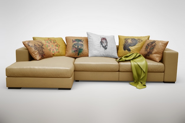 Realistic sofa mock up