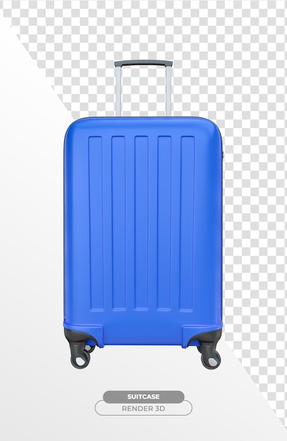 Free PSD realistic suitcase in 3d render with transparent background