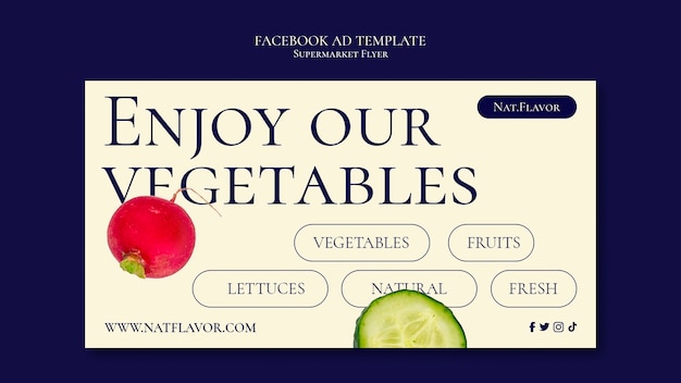 Free PSD realistic supermarket facebook template