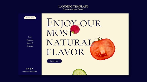 Realistic supermarket landing page