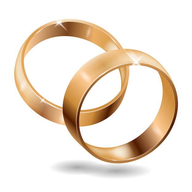 Free PSD realistic wedding ring illustration isolated