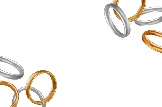 Free PSD realistic wedding rings with copy space