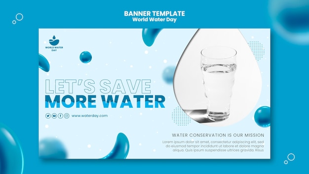 Free PSD realistic world water day banner