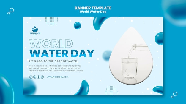 Free PSD realistic world water day banner