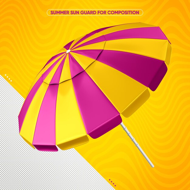 Realistic yellow and pink sunshade