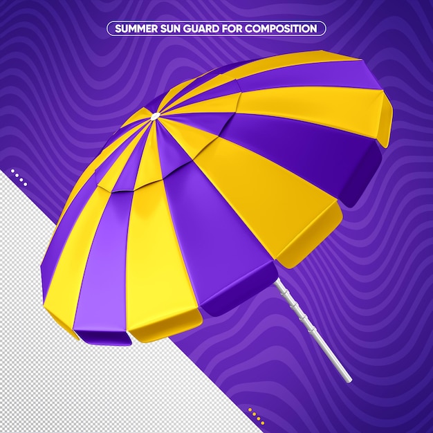 Realistic yellow and purple sunshade