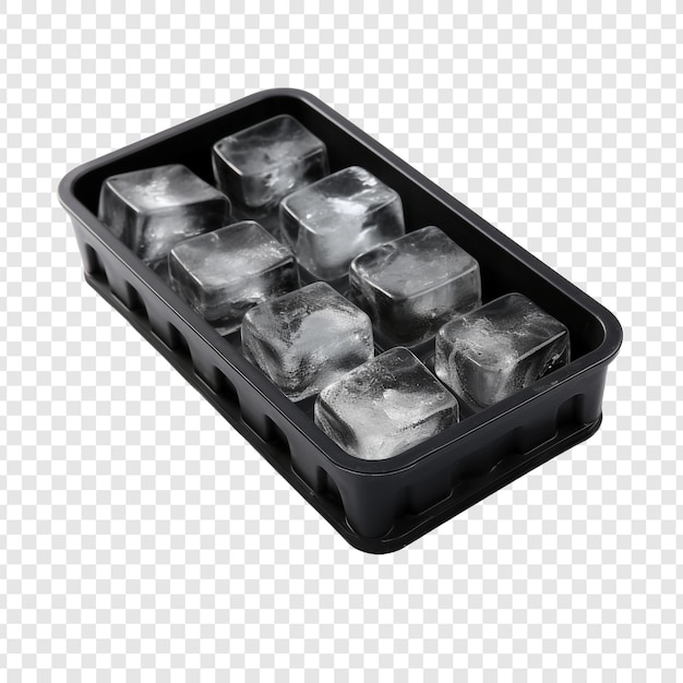 Free PSD a rear view of an isolated black silicone ice cube tray isolated on transparent background