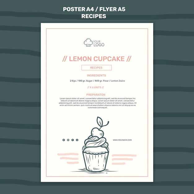 Free PSD recipes concept poster template