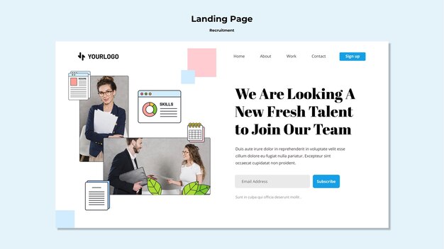 Recruitment concept landing page template