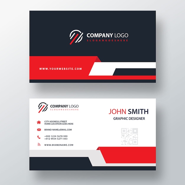 red business card template