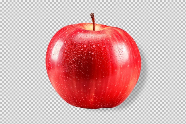 Red fresh apple isolated con a transparent background