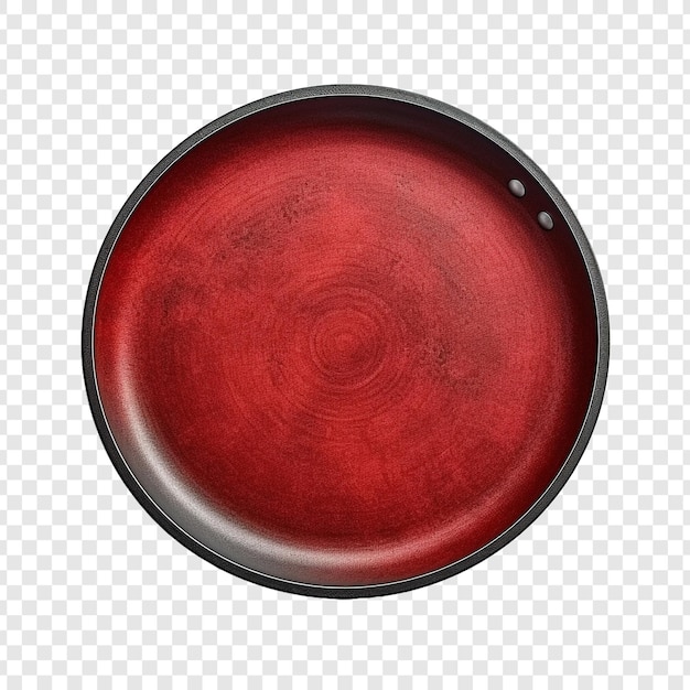 Free PSD a red handled frying pan against a concrete isolated on transparent background