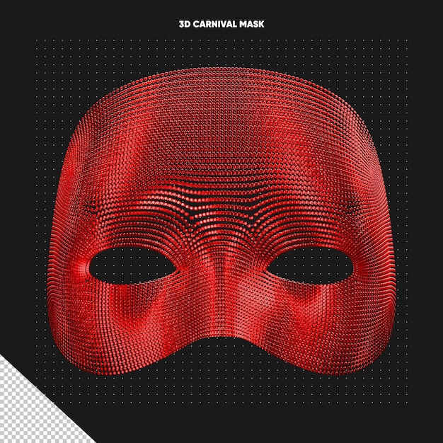 Free PSD red sequin front carnival mask