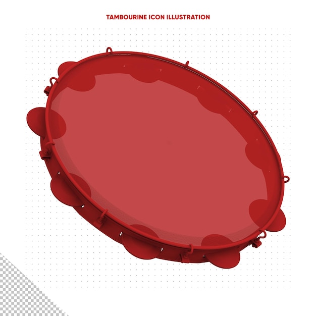 Red tambourine icon illustration