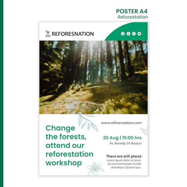 Reforestation ad poster template