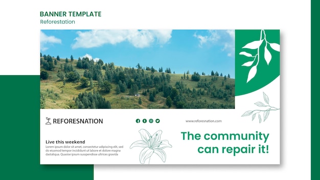 Free PSD reforestation ad template banner