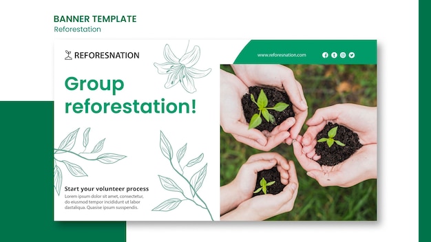 Free PSD reforestation promo template banner