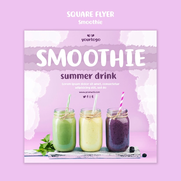 Refreshing smoothie square flyer