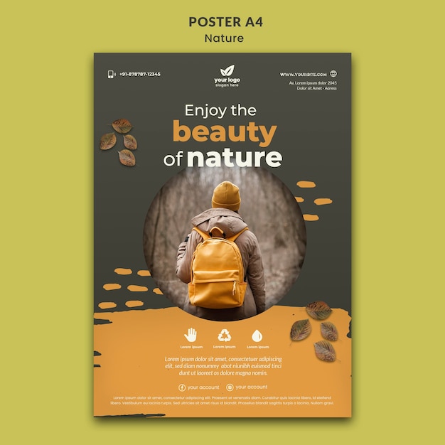 Relax in nature poster template