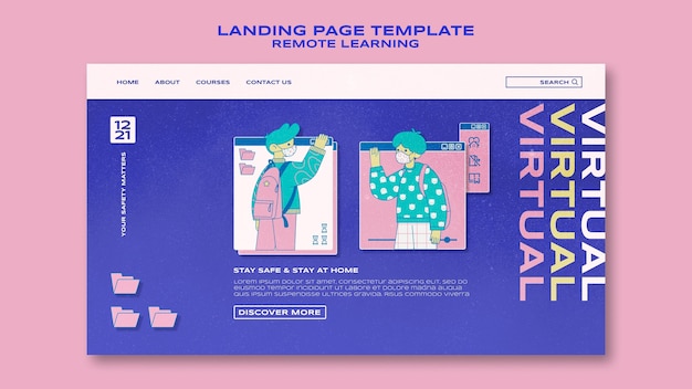 Free PSD remote learning web template