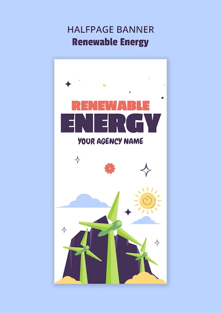 Free PSD renewable energy halfpage template design