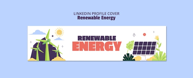 Free PSD renewable energy linkedin template design