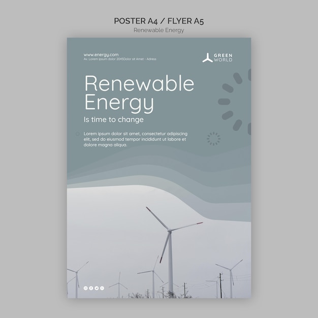 Free PSD renewable energy poster design template