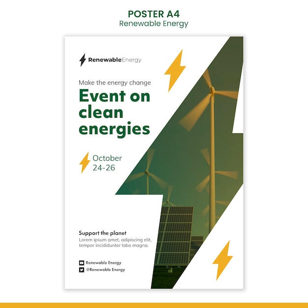 Free PSD renewable energy poster template