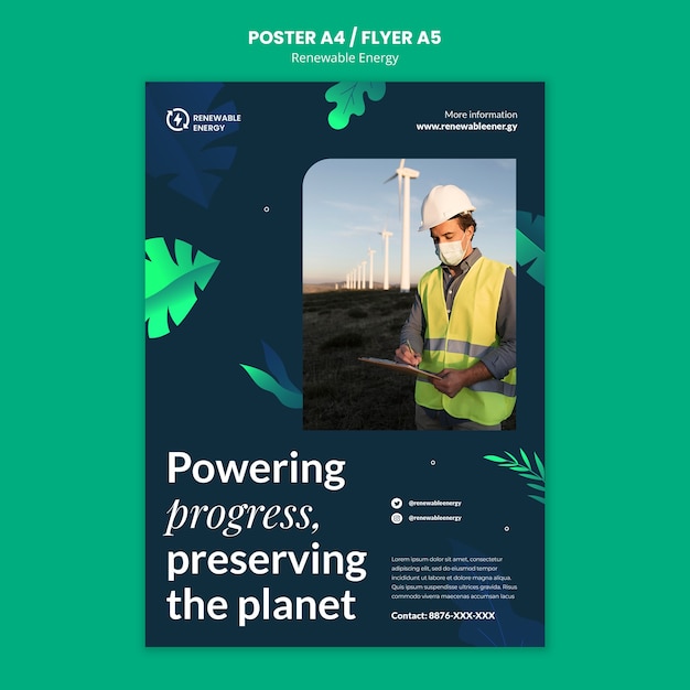 Free PSD renewable energy poster template