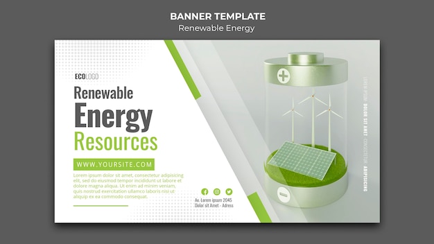 Free PSD renewable energy resources banner template