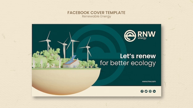 Free PSD renewable energy solution facebook cover