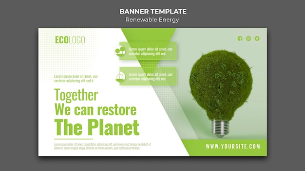 Free PSD renewable energy solutions banner template