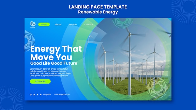 Free PSD renewable energy template design