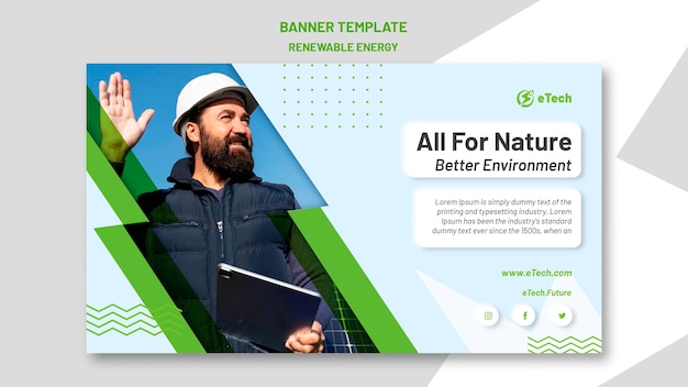 Renewable and sustainable energy horizontal banner template