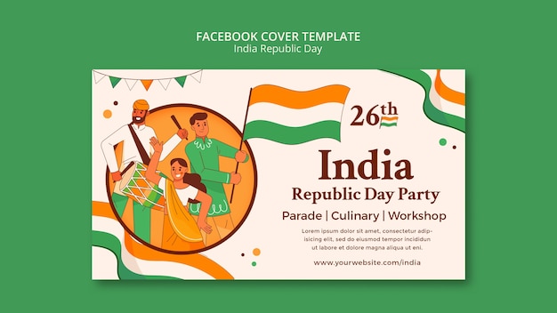 Republic day  celebration facebook cover