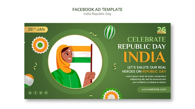 Free PSD republic day celebration facebook template