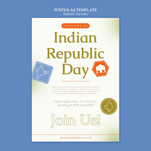 Free PSD republic day india poster template