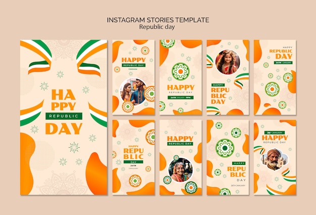 Free PSD republic day template design