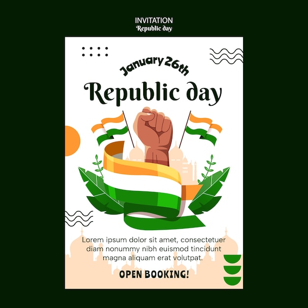 Free PSD republic day template design