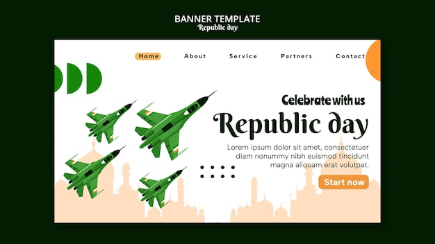 Free PSD republic day template design