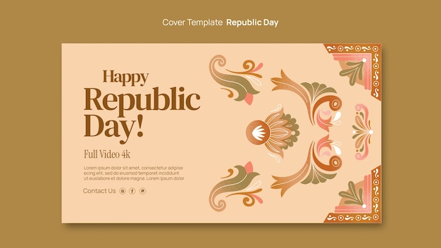 Free PSD republic day template design