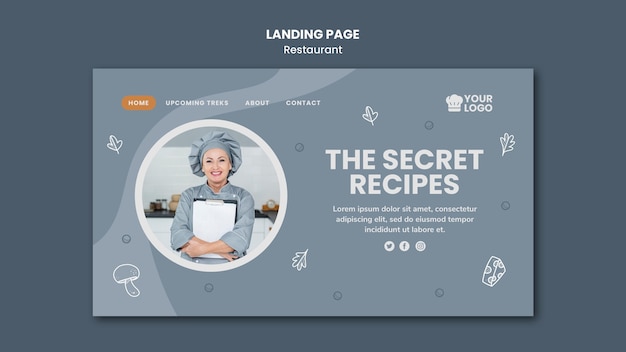 Free PSD restaurant ad landing page template