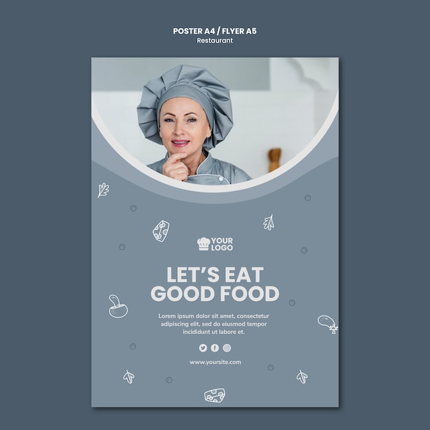 Free PSD restaurant ad poster template